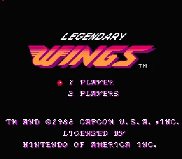 Legendary Wings (USA) screen shot title